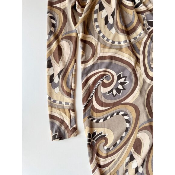 ZARA Beige Brown Graphic Print Knit Long Sleeve Bodycon Maxi Dress, Size M - Picture 8 of 15